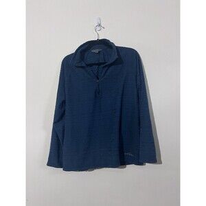 Eddie Bauer Women's XL Blue Quarter Zip Aztec Southwestern Fleece Pullover